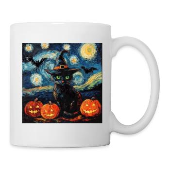 Halloween Black Cat Pumpkin Bat - Mug - white - Right
