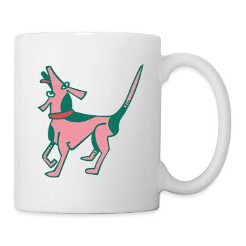 Little dog with pink fur wants to go for a walk - Mug - white - Right
