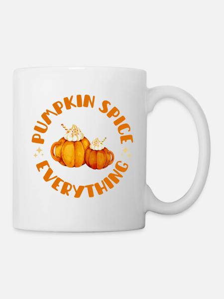 Citrouille Spice Tout avec des tasses de citrouille sucrées - Mug blanc - blanc