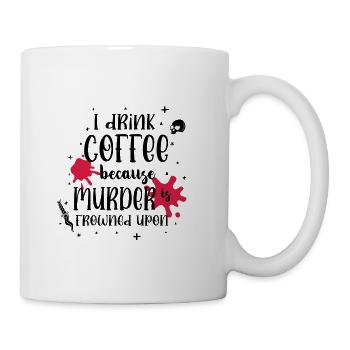 Je bois du café parce que... - Mug blanc - blanc - Droite