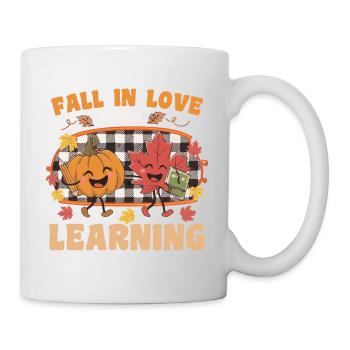 Fall In Love With Learning Autumn Pumpkin Teacher - Mug - white - Right