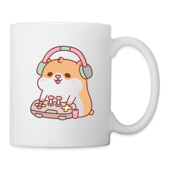 Cute Gamer Hamster Playing Video Games - Mug - white - Right