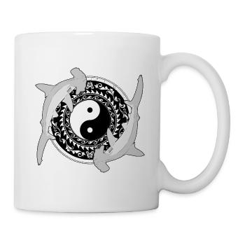 Yin Yang Hammerhaie - Tasse - Weiß - Rechts