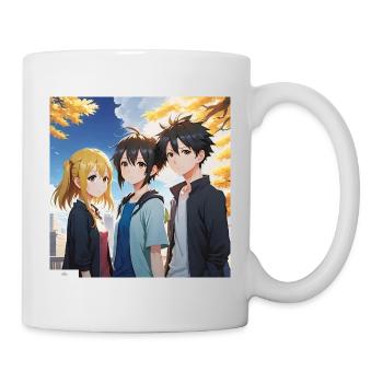 Herbst-Anime-Freunde - Tasse - Weiß - Rechts
