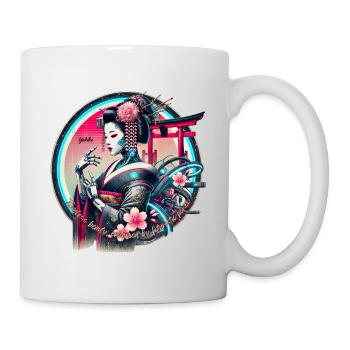 Yukiko Geisha: Timeless Beauty, Futuristic Power - Tasse - Weiß - Rechts