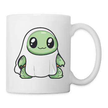 Schildkröte Halloween Lustig Geist - Tasse - Weiß - Rechts