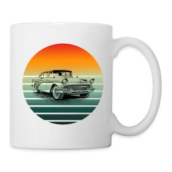 Vintage Classic Car Sunset Lines - Mug - white - Right
