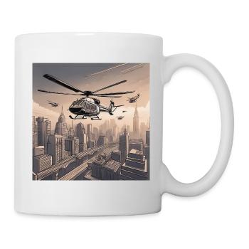 Helicopters Over Urban Cityscape - Mug - white - Right