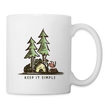 Feu de camp de camping - Mug blanc - blanc - Droite