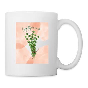 Long Thyme No See Herb Pun Design - Mug - white - Right