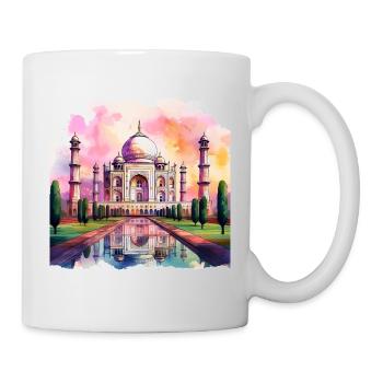 Colourful Watercolour Taj Mahal – Indian Architect - Mug - white - Right