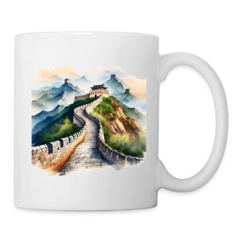 Colourful Great Wall of China Scenic Illustration - Mug - white - Right