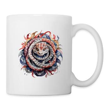 Snake Mandala – La spirale de la nature - Mug blanc - blanc - Droite