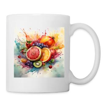 Vibrant Fruit Explosion Art - Mug - white - Right