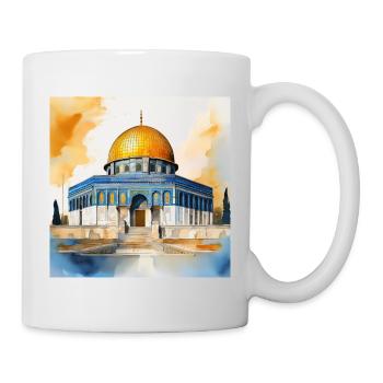 Iconic Dome of the Rock Watercolour Art - Mug - white - Right