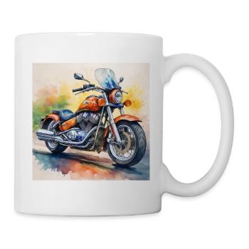 Bold Retro Motorcycle Design - Mug - white - Right