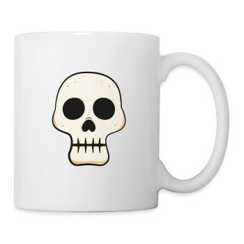 Crâne de dessin animé drôle - Mug blanc - blanc - Droite