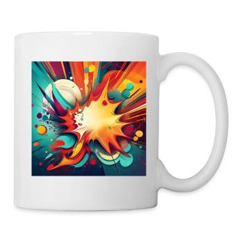 Abstract Colourful Splash with Explosive Design - Mug - white - Right