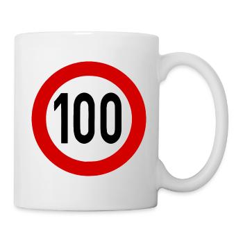 Panneau de vitesse TempoLimit 100 Bouclier - Mug blanc - blanc - Droite