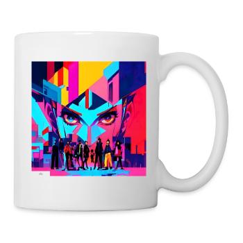 Freunde mit digitalem Blick - Tasse - Weiß - Rechts