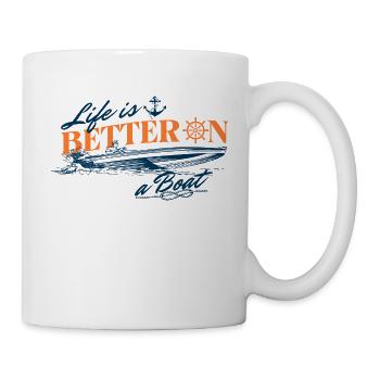 life is better on a boat - Mug - white - Right