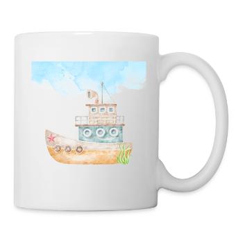 Tugboat Watercolour Illustration - Mug - white - Right