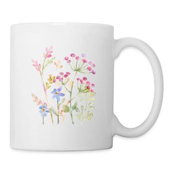 Delicate Watercolour Floral Art - Mug - white - Right