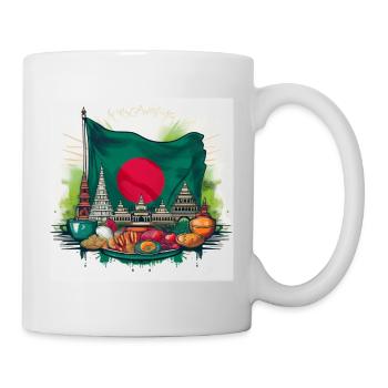 Iconic Bangladesh Flag with Landmark Art - Mug - white - Right