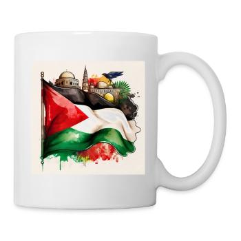 Palestinian Pride Flag with Iconic Landmarks - Mug - white - Right