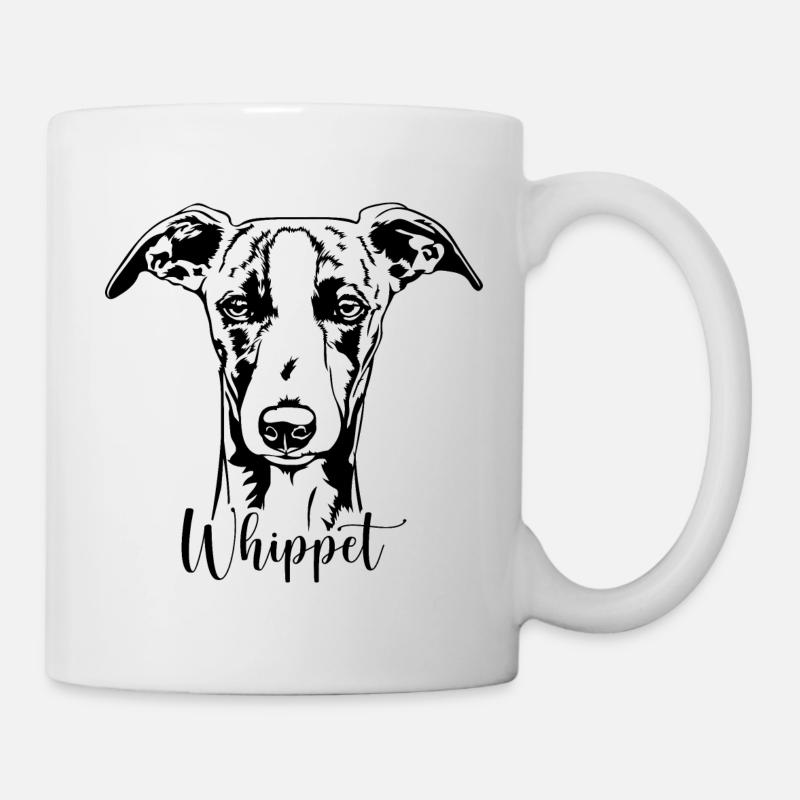 Whippet Portrait Hund Hunde Windhunde Wilsigns - Tasse - Weiß