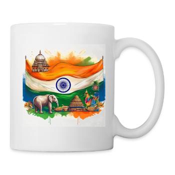 Vibrant Indian Heritage Flag Art - Mug - white - Right