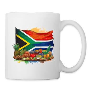 South African Flag with Traditional Foods - Mug - white - Right