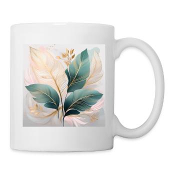 Elegant Tropical Leaves Art - Nature-Inspired Art - Mug - white - Right