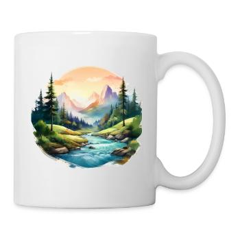 Scenic Mountain River Art - Mug - white - Right