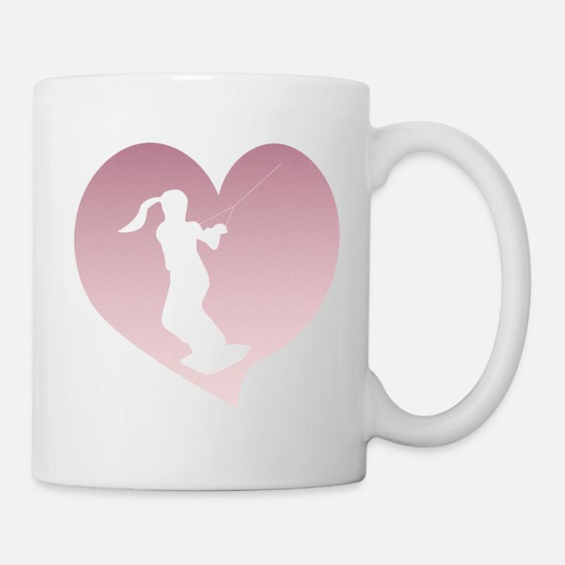 Wakeboarden Herz - Tasse - Weiß