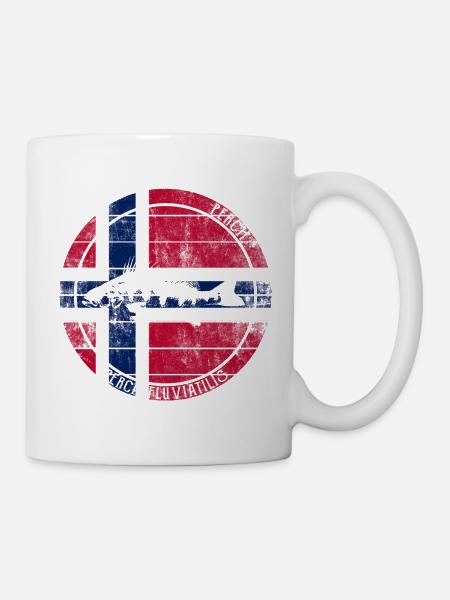Barsch Angeln Fischen Raubfisch Norwegen - Tasse - Weiß