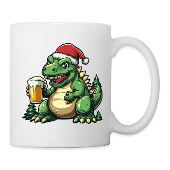 Dinosaurier stegosaurus Bier Xmas Weihnachten - Tasse - Weiß - Rechts