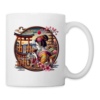 Yukiko Geisha: A Sip of Tea Tradition - Tasse - Weiß - Rechts