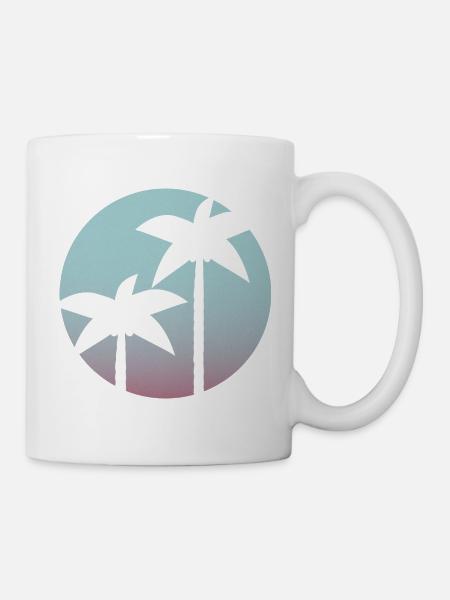 Palmiers au coucher du soleil - Mug blanc - blanc