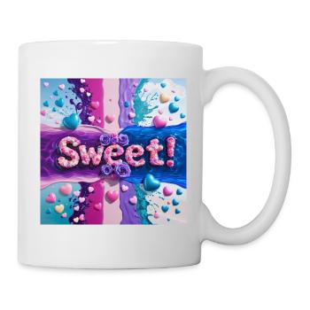 Süßes Mädchen zwischen den Farben - Tasse - Weiß - Rechts
