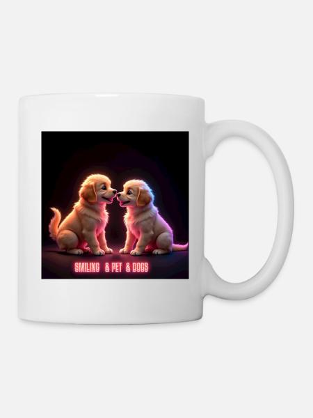 smiling pet dogs - Mug blanc - blanc