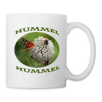 Hummel Schmetterling Distel Insekten auf Blüte - Tasse - Weiß - Rechts