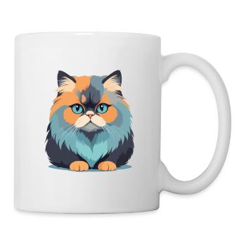 Katze Vektor Kunst mit lebendigen Farben Illustration - Tasse - Weiß - Rechts
