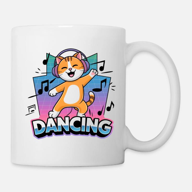 Tanzende Katze - Tasse - Weiß