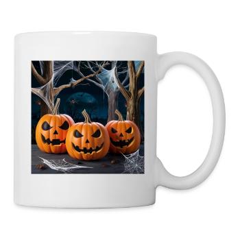 Ambiance d’Halloween, trois citrouilles - Mug blanc - blanc - Droite