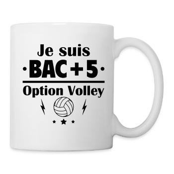 Bac+5 option volley, fête des pères, cadeau noël - Mug blanc - blanc - Droite