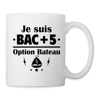 Bac+5 option bateau, fête des pères,cadeau de noël - Mug blanc - blanc - Droite
