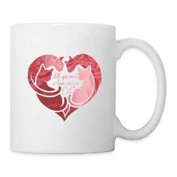 All you need is love and a Cat - Mug - white - Right