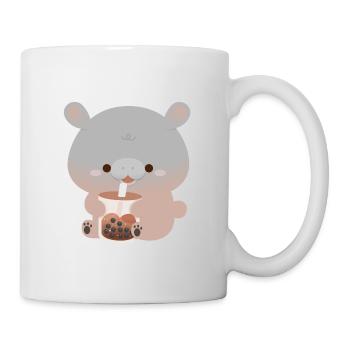 Zwerg-Nilpferd-Boba-Tee - Tasse - Weiß - Rechts