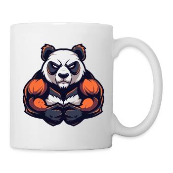 Panda Muskeln Fitness - Tasse - Weiß - Rechts
